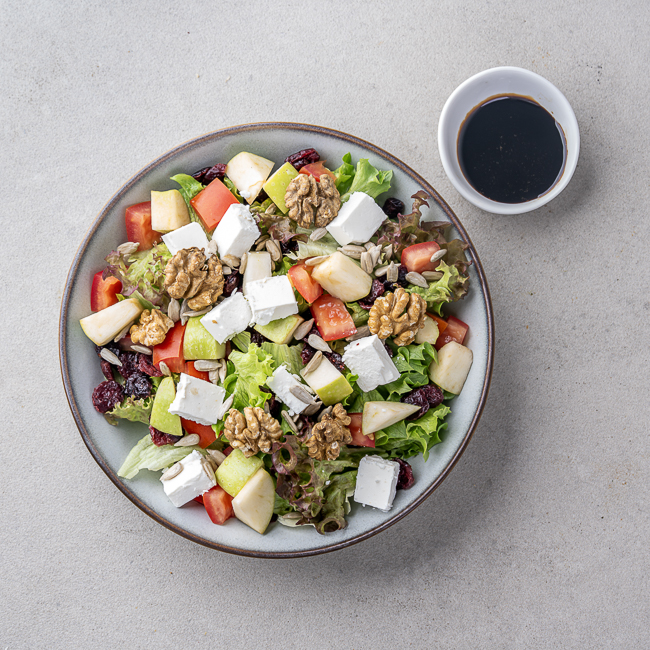 Cranberry, Apple & Goats Cheese Salad with Balsamic Vinaigrette